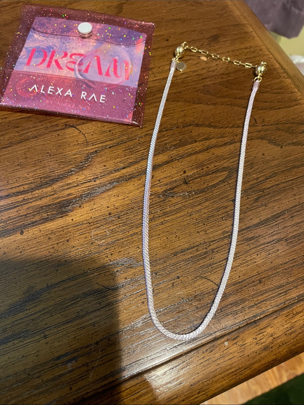 New in Pouch BAR By Alexa Rae Portia Necklace in tickle me pink - Picture 3 of 7